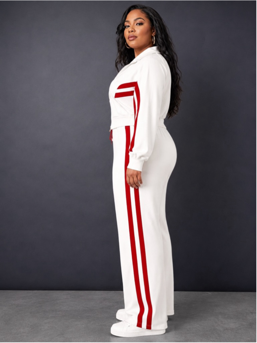 NEW Y2K Style Striped Zip-Up Tracksuit Set – Size 3X-Large - Picture 3 of 10
